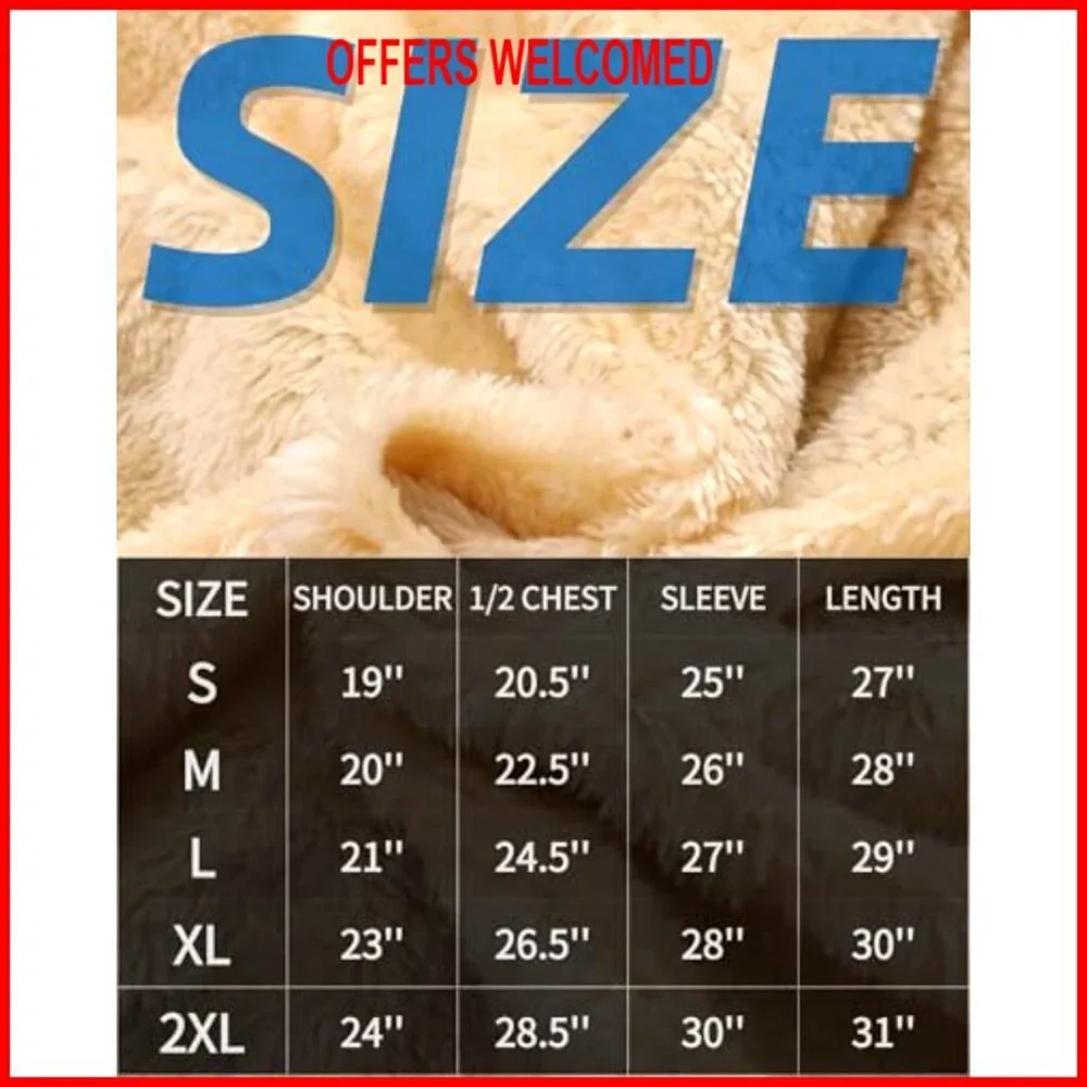 Men's Thermal Fleece Jacket Heavyweight Winter Hooded Cape Coat